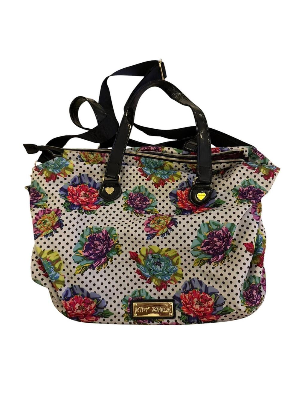 Betsey Johnson Floral Polka Dot Tote Bag - Picture 3 of 7